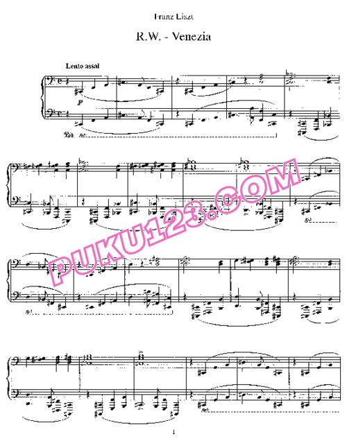 天天钢琴网-免费下载Liszt - R.W.-Venezia S.201