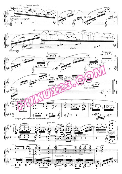 天天钢琴网-免费下载Liszt - Harmonies Poétiques et Religieuses, Pensée des Morts S.154
