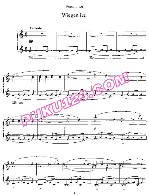 天天钢琴网-免费下载Liszt - Wiegenlied S.198