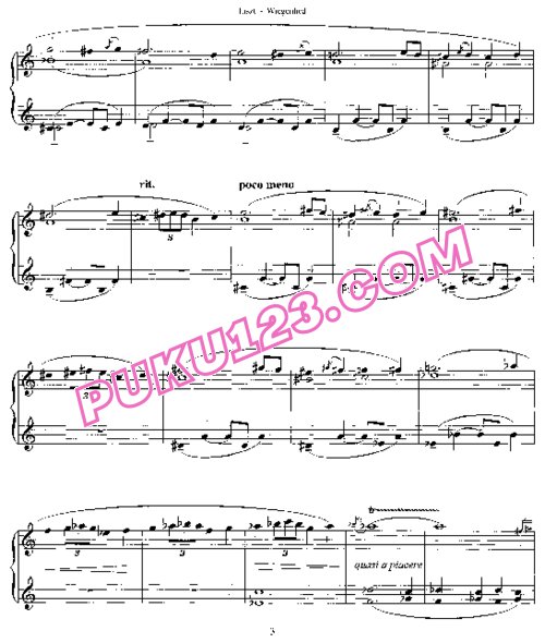 天天钢琴网-免费下载Liszt - Wiegenlied S.198
