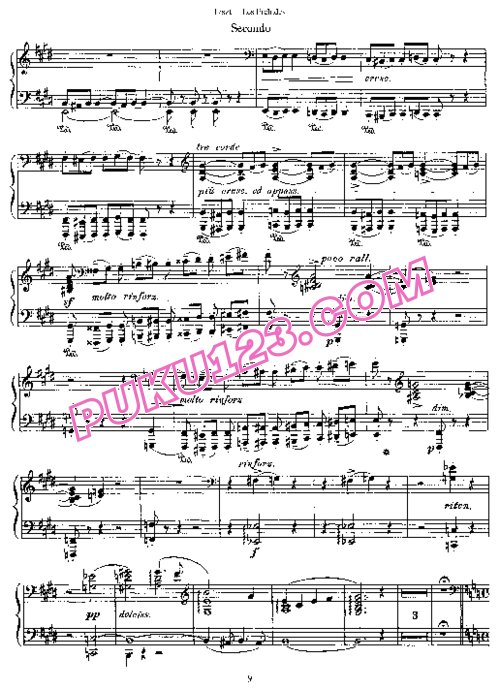 天天钢琴网-免费下载Liszt - Symphonic Poem No.3, Les Preludes S.591 - 4 Hands 四手联弹版 S.591