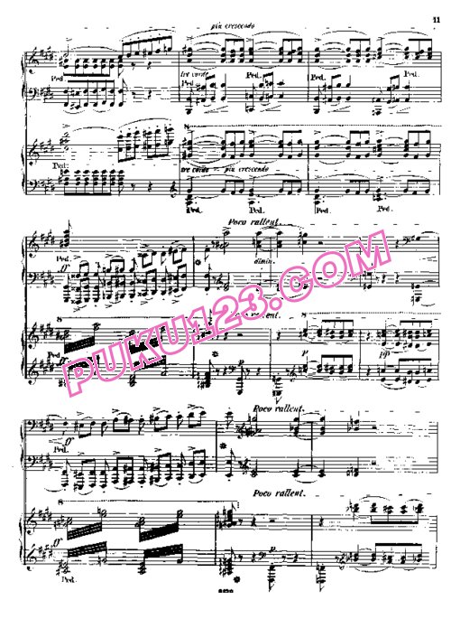 天天钢琴网-免费下载Liszt - Symphonic Poem No.3, Les Preludes S.637 - 2 Pianos 双钢琴版 S.638