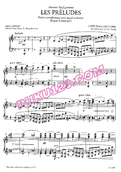 天天钢琴网-免费下载Liszt - Tausig - Symphonic Poem No.3, Les Preludes S.97 - Solo Piano 陶西格改编钢琴独奏版
