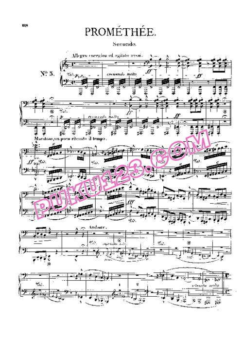 天天钢琴网-免费下载Liszt - Symphonic Poem No.5, Prometheus S.593 - 4 Hands 四手联弹版 S.593