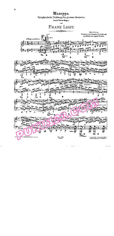 天天钢琴网-免费下载Liszt - Stradal - Symphonic Poem No.6, Mazeppa S.100 - Solo Piano 斯特拉达尔改编钢琴独奏版