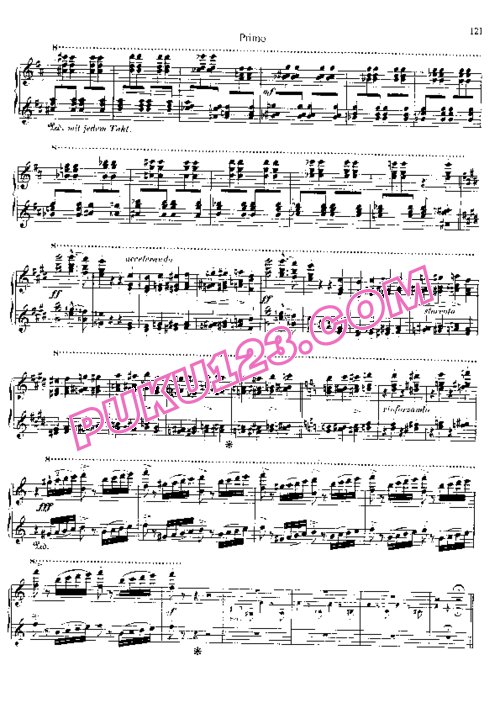 天天钢琴网-免费下载Liszt - Symphonic Poem No.6, Mazeppa S.594 - 4 Hands 四手联弹版 S.594