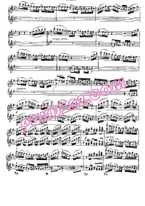 天天钢琴网-免费下载Liszt - Symphonic Poem No.7, Festklange S.595 - 4 Hand 四手联弹版 S.595