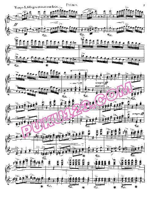 天天钢琴网-免费下载Liszt - Symphonic Poem No.7, Festklange S.595 - 4 Hand 四手联弹版 S.595
