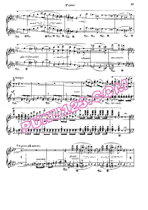天天钢琴网-免费下载Liszt - Symphonic Poem No.8, Heroide Funebre S.596a - 4 Hands 四手联弹版 S.596a