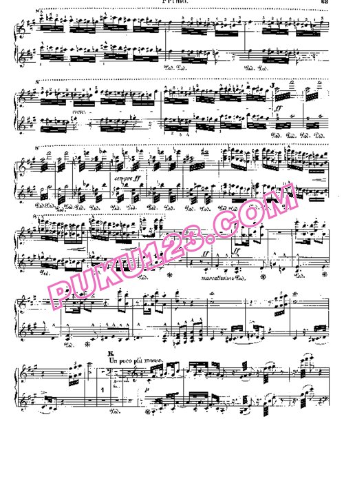天天钢琴网-免费下载Liszt - Symphonic Poem No.9, Hungaria S.596 - 4 Hands 四手联弹版 S.596