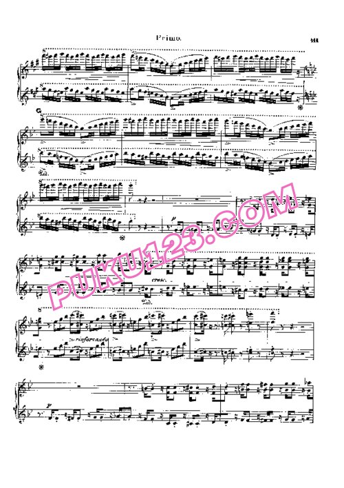 天天钢琴网-免费下载Liszt - Symphonic Poem No.11, Die Hunnenschlacht S.596b - 4 Hands 四手联弹版 S.596b
