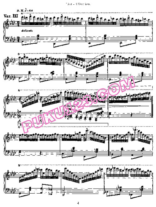 天天钢琴网-免费下载Liszt - Huit Variations S.148