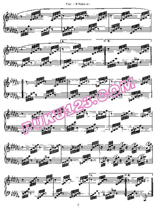 天天钢琴网-免费下载Liszt - Huit Variations S.148