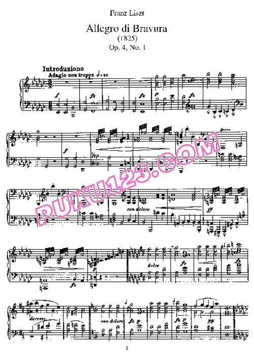 天天钢琴网-免费下载Liszt - Allegro di Bravura S.151
