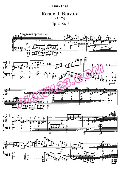 天天钢琴网-免费下载Liszt - Rondo di Bravura S.152