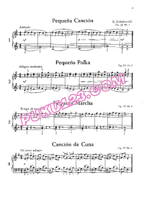 天天钢琴网-免费下载Kabalevsky - 24 Pieces for Children Op.39