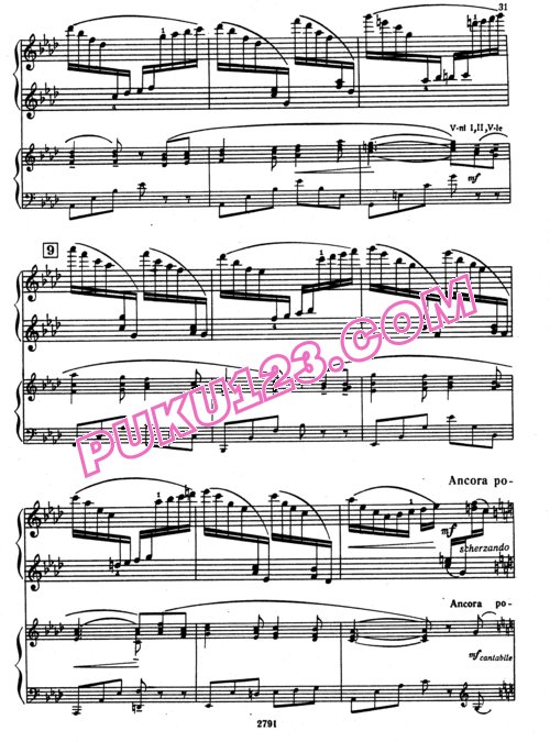 天天钢琴网-免费下载Kabalevsky - Piano Concerto No.3 in D major, Youth Op.50 - 2 pianos