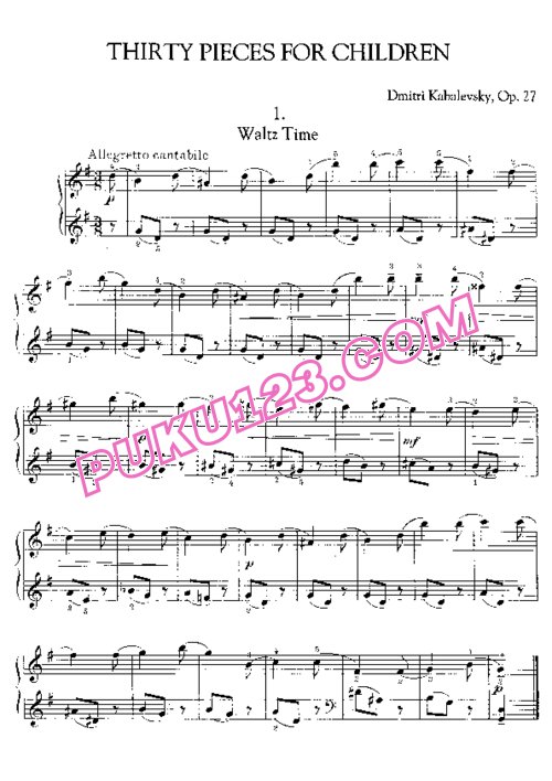 天天钢琴网-免费下载Kabalevsky - 30 Pieces For Children Op.27