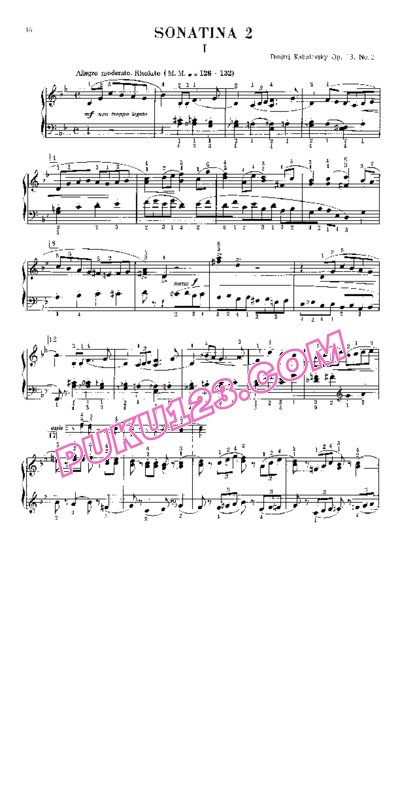 天天钢琴网-免费下载Kabalevsky - Piano Sonatina No.2 in g Minor Op.13-2