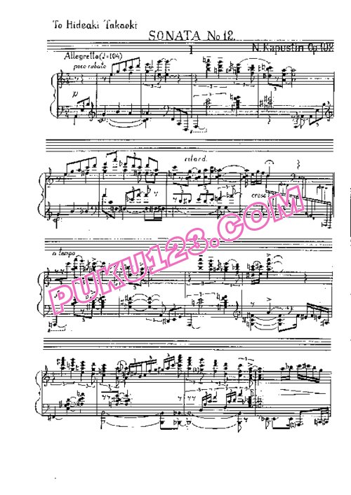 天天钢琴网-免费下载Kapustin - Piano Sonata No.12 Op.102