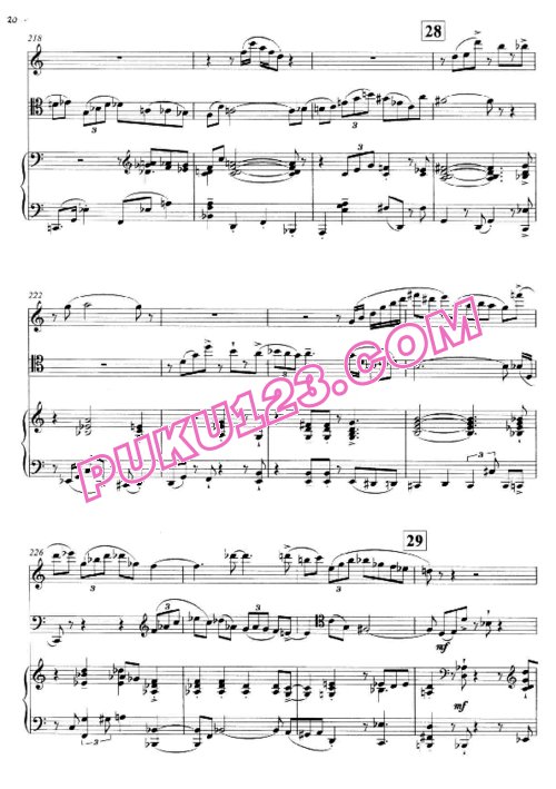 天天钢琴网-免费下载Kapustin - Piano Trio Op.86 长笛、大提琴与钢琴