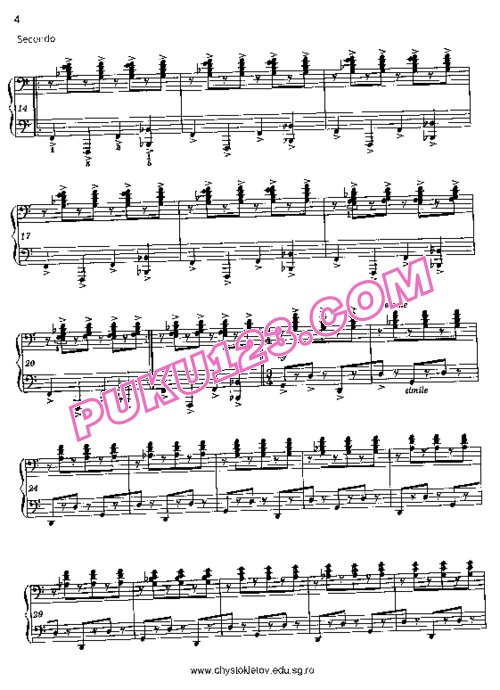 天天钢琴网-免费下载Khachaturian - Sabeltanz aus Gayaneh - Quatre Mains 四手联弹版