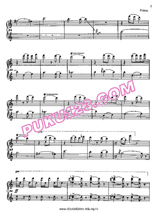 天天钢琴网-免费下载Khachaturian - Sabeltanz aus Gayaneh - Quatre Mains 四手联弹版