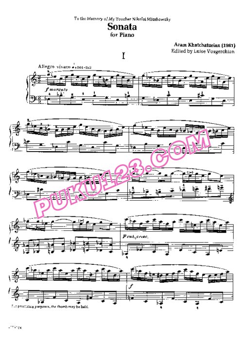 天天钢琴网-免费下载Khachaturian - Piano Sonata in E-flat Major Op.95
