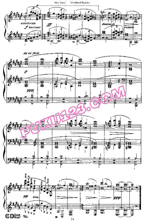 天天钢琴网-免费下载Macdowell - Woodland Sketches Op.51