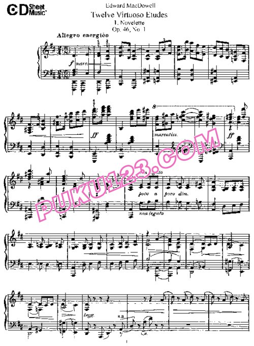 天天钢琴网-免费下载MacDowell - Twelve Virtuoso Etudes Op.46
