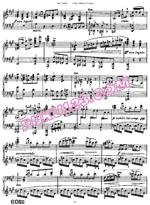 天天钢琴网-免费下载MacDowell - Twelve Virtuoso Etudes Op.46