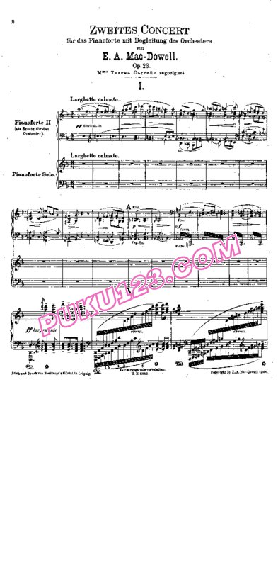 天天钢琴网-免费下载MacDowell - Piano Concerto No.2 in d Minor Op.23 - 2 Pianos