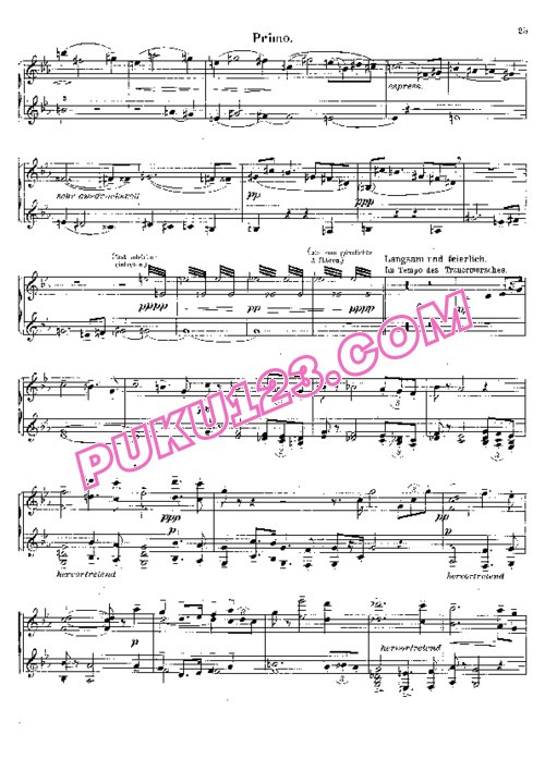 天天钢琴网-免费下载Mahler - Walter - Symphony No.2 in c Minor, Resurrection - 4 Hands Walter改编四手联弹版