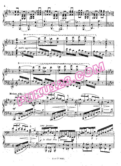 天天钢琴网-免费下载Massenet - Saint Saens - Paraphrase de Concert La Mort de Thais 圣桑改编钢琴独奏版