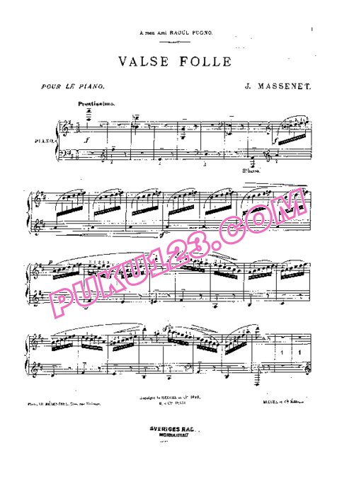天天钢琴网-免费下载Massenet - Valse Folle