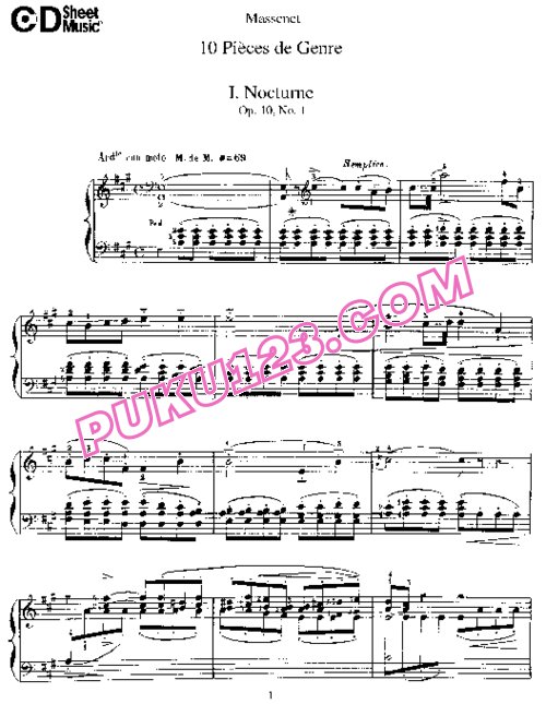天天钢琴网-免费下载Massenet - Dix Pieces de Genre Op.10