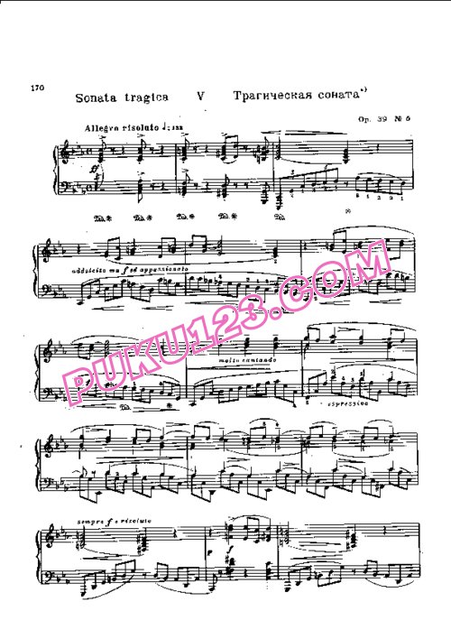 天天钢琴网-免费下载Medtner - Sonata Tragica Op.39-5
