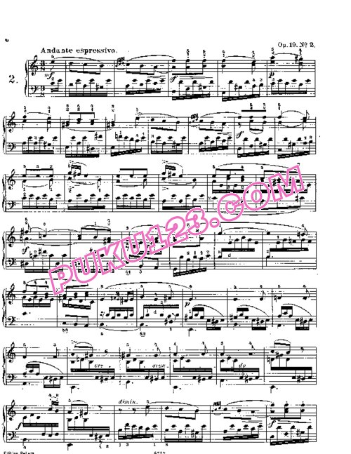 天天钢琴网-免费下载Mendelssohn songs wo words 19 2