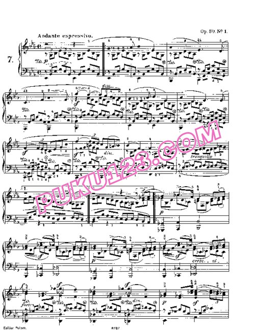 天天钢琴网-免费下载Mendelssohn songs wo words 30 1