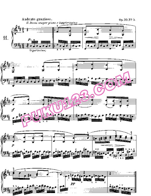 天天钢琴网-免费下载Mendelssohn songs wo words 30 5
