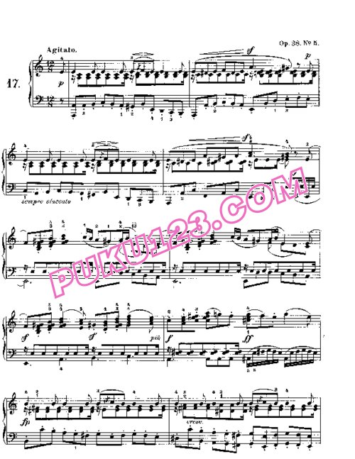 天天钢琴网-免费下载Mendelssohn songs wo words 38 5