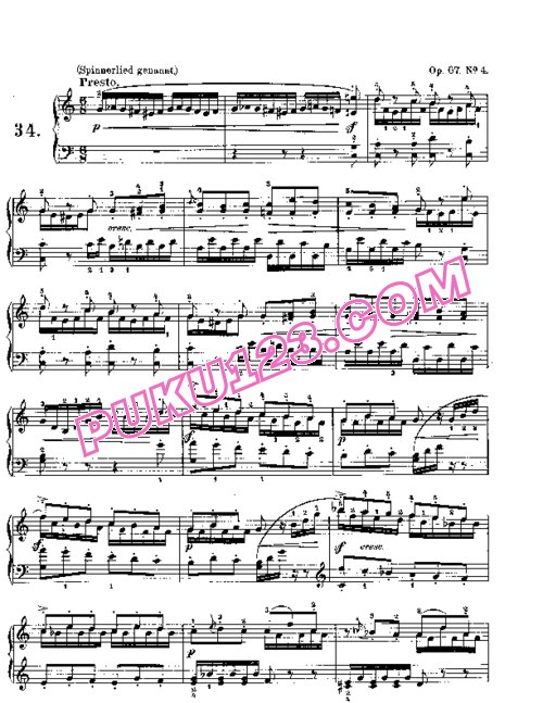 天天钢琴网-免费下载Mendelssohn songs wo words 67 4
