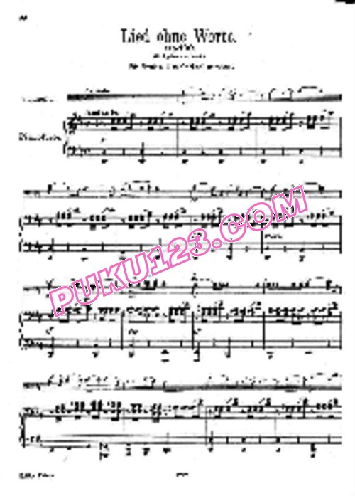 天天钢琴网-免费下载Mendelssohn - Song without words in D Major for Cello and Piano Op.109 D大调“为大提琴与钢琴而作”Op.109