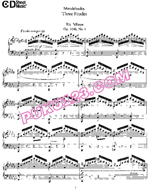 天天钢琴网-免费下载Mendelssohn - 3 Etudes Op.104b