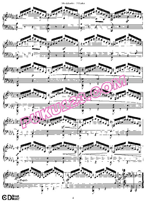 天天钢琴网-免费下载Mendelssohn - 3 Etudes Op.104b