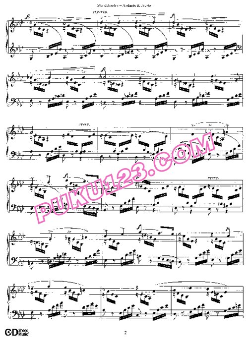天天钢琴网-免费下载Mendelssohn - Etude in f Minor