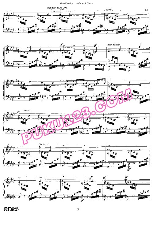 天天钢琴网-免费下载Mendelssohn - Etude in f Minor