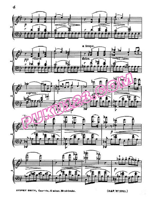 天天钢琴网-免费下载Mendelssohn - Smith - Piano Concerto No.1 in g Minor Op.25 - SoloPiano 史密斯改编钢琴独奏版