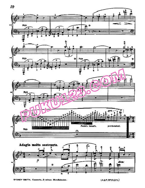 天天钢琴网-免费下载Mendelssohn - Smith - Piano Concerto No 2 in d Minor Op.40 - SoloPiano 史密斯改编钢琴独奏版