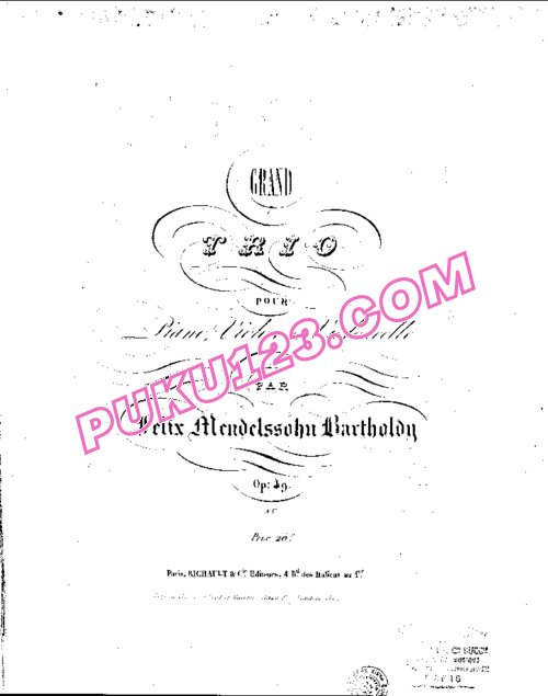 天天钢琴网-免费下载Mendelssohn - Piano Trio No.1 in d Minor Op.49 - Full Score 重奏谱